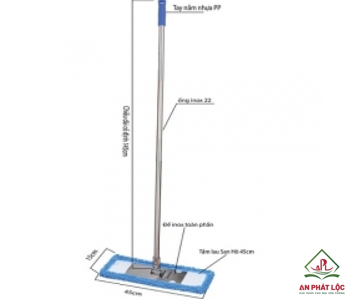 Cây lau nhà inox thẳng 60cm